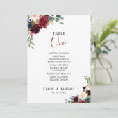 Elegante kleurrijke tafel nummer 1 zitkaart kaart (Staand voorkant)