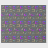 Elegante Kleurrijke Tailor's Naaimachine Schaar Cadeaupapier (Vlak)