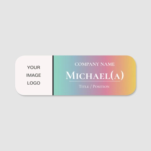 Elegante Kleurrijke & Verbazingwekkende Gradiënt:  Naamplaatje (Voorkant)