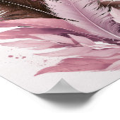 Elegante kleurrijke veren Waterverf botanische kun Poster (Hoek)