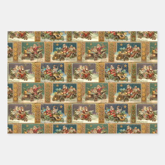 Elegante Kleurrijke Victoriaans Gouden Engelen & S Inpakpapier Vel (Voorkant 3)