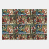 Elegante Kleurrijke Victoriaans Gouden Engelen & S Inpakpapier Vel (Voorkant)