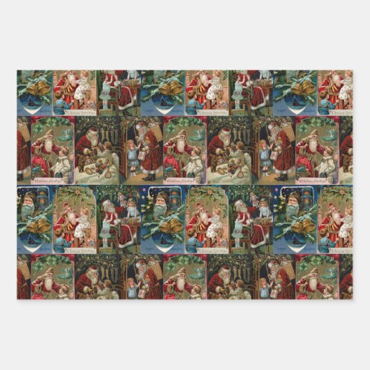 Elegante Kleurrijke Victoriaans Gouden Engelen & S Inpakpapier Vel (Voorkant)