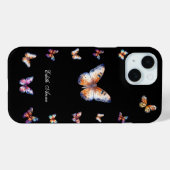 Elegante Kleurrijke Vlinders Aangepast Monogram Case-Mate iPhone Case (Achterkant (horizontaal))