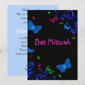 Elegante kleurrijke vlinders, aangepaste vleermuis kaart (Voorkant / Achterkant)