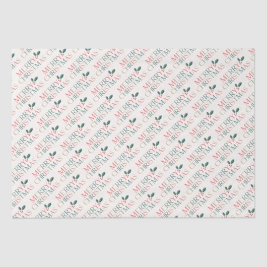 Elegante kleurrijke vrolijke kerst groen bladeren tissuepapier (Voorkant)