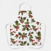 Elegante Kleurrijke Vrolijke Kerstmis Holly Schort (Voorkant)