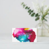 Elegante Kleurrijke Waterverf Abstract Splash Visitekaartje (Staand voorkant)