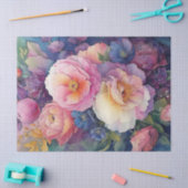 Elegante kleurrijke Waterverf Bloemen Decoupage Tissuepapier (Craft)