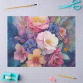 Elegante kleurrijke Waterverf Bloemen Decoupage Tissuepapier (Craft)