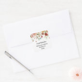 Elegante kleurrijke Waterverf Bloemen Drop Adres Vierkante Sticker (Envelop)