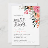 Elegante kleurrijke Waterverf Floral Vrijgezellenf Kaart (Voorkant)