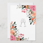 Elegante kleurrijke Waterverf Floral Vrijgezellenf Kaart (Achterkant)