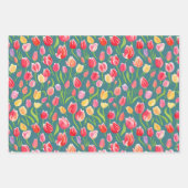 Elegante Kleurrijke Waterverf Tulp Flowers Tuin Inpakpapier Vel (Voorkant 3)