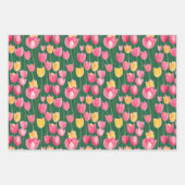 Elegante Kleurrijke Waterverf Tulp Flowers Tuin Inpakpapier Vel (Voorkant 2)