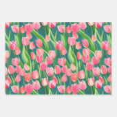 Elegante Kleurrijke Waterverf Tulp Flowers Tuin Inpakpapier Vel (Voorkant)