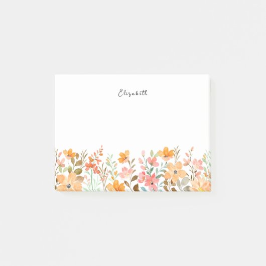 Elegante Kleurrijke Waterverf Wildflower Floral Post-it® Notes (Voorkant)