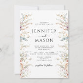 Elegante kleurrijke weide bloem Wildflower bruilof Kaart (Voorkant)