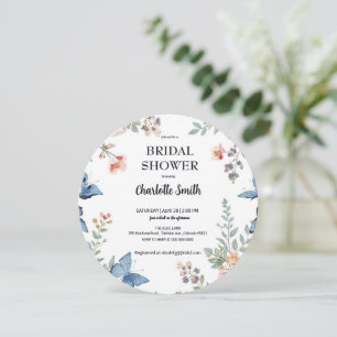 Elegante Kleurrijke Wilde bloem Bloem blauwe vlin Kaart