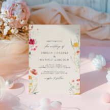 Elegante Kleurrijke Wilde Bloem Crème Bruiloft
