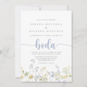 Elegante kleurrijke wilde bloem Spaanse bruiloft Kaart (Voorkant)