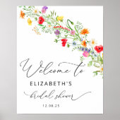 Elegante kleurrijke wilde bloem vrijgezellenfeest  poster (Voorkant)