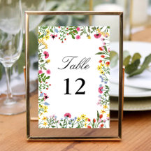 Elegante Kleurrijke Wilde Bloemen Bruiloft Calligr