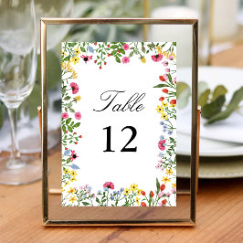 Elegante Kleurrijke Wilde Bloemen Bruiloft Calligr Kaart