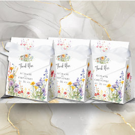Elegante kleurrijke wilde bloemen bruiloft Dank u Bedankdoosjes