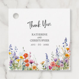 Elegante kleurrijke wilde bloemen bruiloft Dank u Bedankjes Labels
