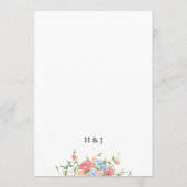 Elegante Kleurrijke Wilde Bloemen Bruiloft Menu (Achterkant)