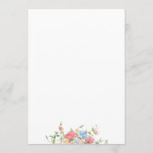 Elegante Kleurrijke Wilde Bloemen Bruiloft Menu (Achterkant)