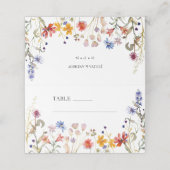 Elegante kleurrijke wilde bloemen bruiloft plaatskaartje (Buitenkant ongevouwen)