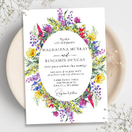 Elegante kleurrijke wilde bloemen en kruiden Lijst Kaart