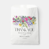 Elegante kleurrijke wilde bloemen kruiden Dank u n Bedankzakje (Voorkant)