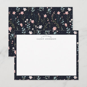 Elegante kleurrijke wilde bloemen patroon geperson notitiekaartje