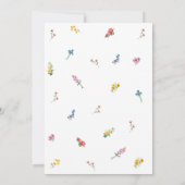 Elegante kleurrijke wilde bloemen tuin bruiloft kaart (Achterkant)