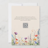 Elegante Kleurrijke Wildflower Beige Bruiloft Kaart (Achterkant)