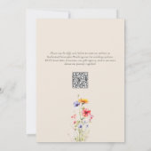 Elegante Kleurrijke Wildflower Beige Bruiloft Kaart (Achterkant)