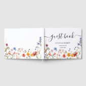 Elegante kleurrijke wildflower bruiloft gastenboek (Volledig)