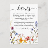 Elegante kleurrijke wildflower bruiloft informatiekaartje (Voorkant)