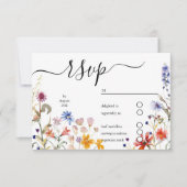 Elegante kleurrijke wildflower bruiloft RSVP kaartje (Voorkant)