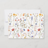 Elegante kleurrijke wildflower bruiloft RSVP kaartje (Achterkant)
