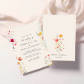 Elegante Kleurrijke Wildflower Cream Wedding Kaart