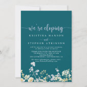 Elegante kleurrijke Wildflower Elopement receptie Kaart (Voorkant)