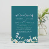 Elegante kleurrijke Wildflower Elopement receptie Kaart (Staand voorkant)
