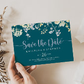 Elegante Kleurrijke Wildflower Horizontale Huwelij Save The Date
