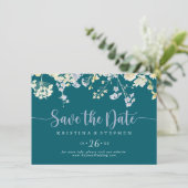 Elegante Kleurrijke Wildflower Horizontale Huwelij Save The Date (Staand voorkant)