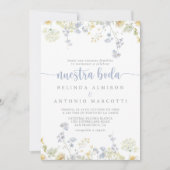 Elegante Kleurrijke Wildflower Nuestra Boda bruilo Kaart (Voorkant)