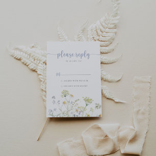 Elegante kleurrijke Wildflower RSVP Kaartje